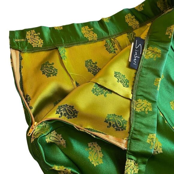 EUC Green and Gold Indian Print Pants - Picture 6 of 10